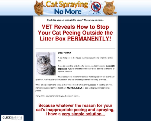 Cat Spraying No More – Brand New with a 16.2% Conversion Rate!