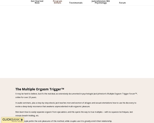 The Multiple_Orgasm Trigger (TM) – by Jack Johnston M A Psychology