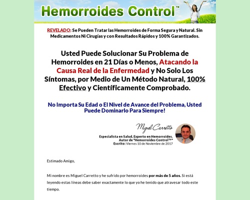 Hemorroides Control – 90% de Comisión!