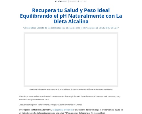 Dieta Alcalina: 60% de Comision y Alta Conversion