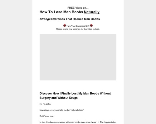 How To Lose ManBoobs Naturally – New Salesletter!