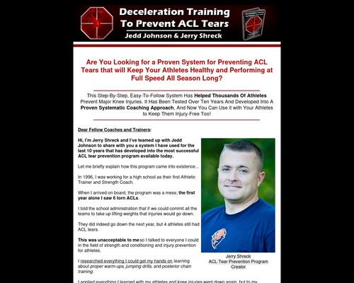 Deceleration Training to Prevent ACL Tears