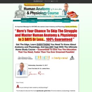 UPDATED! Human Anatomy & Physiology Course – $55.81 Per Sale!