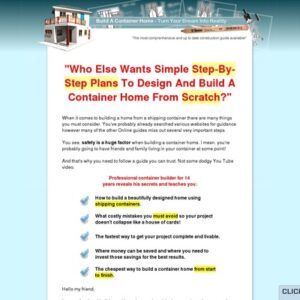 NEW: Build A Container Home – Green Product paying 75% commission!