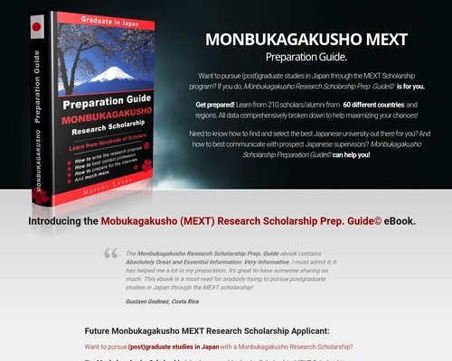 Monbukagakusho Research Scholarship Prep. Guide © eBook