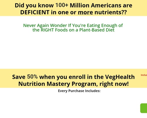 Proven Offer 50% – VegHealth Mastery Program