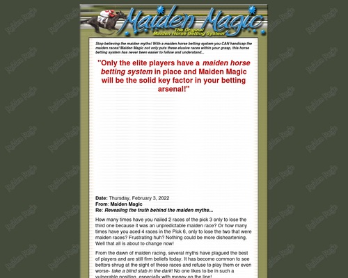 Horse Betting System For Maidens