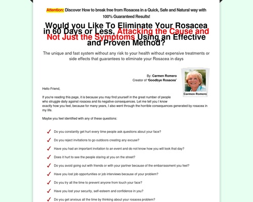 Goodbye Rosacea – 75% – The Highest Converting Rosacea Offer On CB