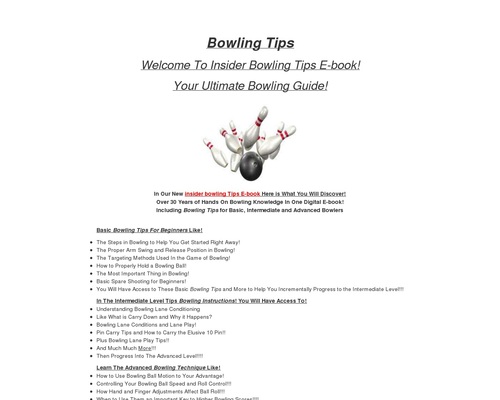 Insider Bowling Tips E-book