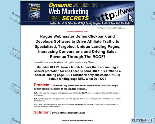 DWMS Clickbank Affiliate Redirect Funnel