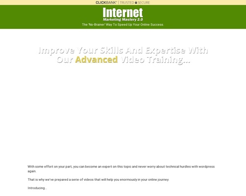 Internet Marketing Mastery 2.0 – Advanced Edition – 75% Commission