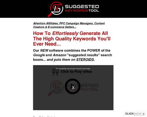 Intent-based keywords tool – Suggested Keywords Tool