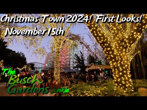 Busch Gardens Christmas Town 2024 First Look! Lights, Music, Food, Drinks, and Friends!