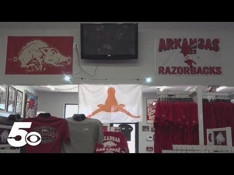 Razorback apparel store joins Arkansas-Texas rivalry